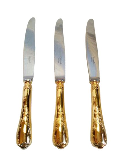 ０６１　クリストフル ゴールド マルリー ナイフ ３本セットChristofle