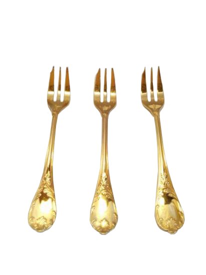 ０６２　クリストフル　ゴールドマルリー　フォーク　１６ｃｍ　３本セット