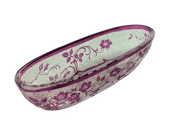 ３４３　オールド バカラ 大型エグランチエ 長皿 baccarat