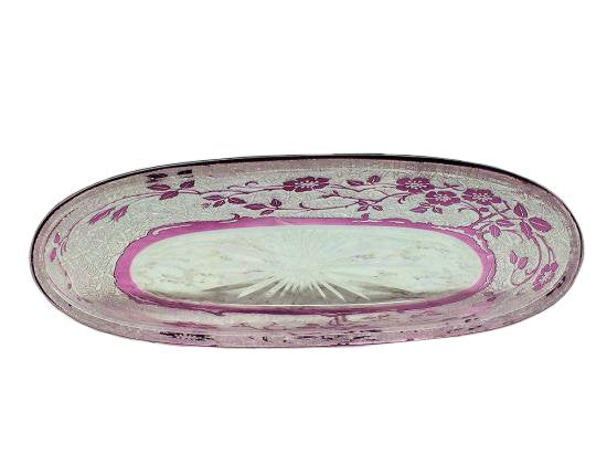 ３４３　オールド バカラ 大型エグランチエ 長皿 baccarat