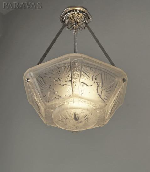 ０１５　アンティークランプ　フランス　アールデコ　シャンデリア