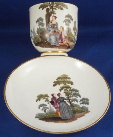 ０３１　マイセン meissen カップ＆ソーサー(風景画)18世紀の作品