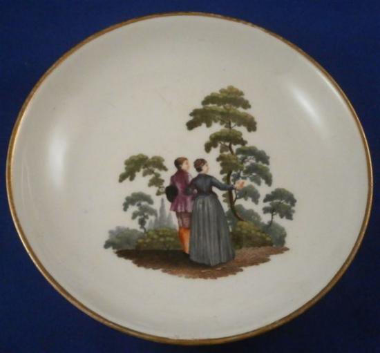 ０３１　マイセン meissen カップ＆ソーサー(風景画)18世紀の作品