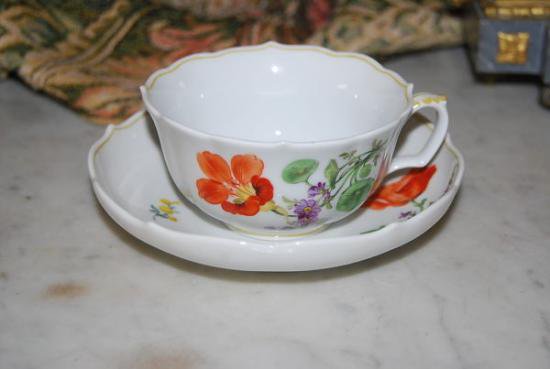 ０３６　マイセン meissen ２つ花のコーヒーカップ＆ソーサー(ポピーの絵柄)