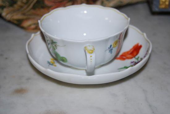 ０３６　マイセン meissen ２つ花のコーヒーカップ＆ソーサー(ポピーの絵柄)