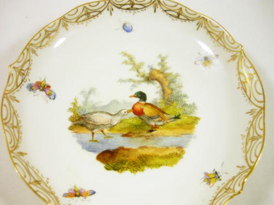 ０５０　マイセン meissen カップ＆ソーサー(カモのいる風景)19世紀の作品