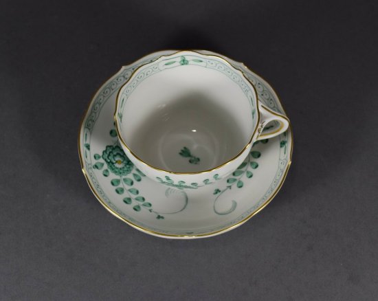 ０５４　１級品　マイセン meissen インドの華　グリーンカップ＆ソーサー