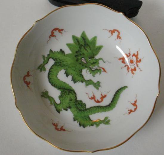 ０６２　マイセン meissen カップ＆ソーサー(緑の明朝風ドラゴン)