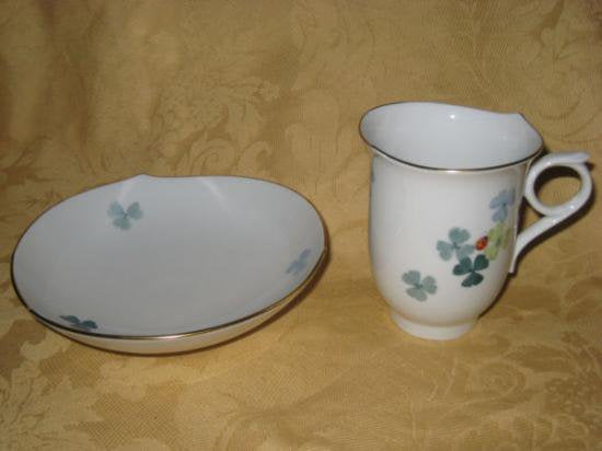０６６　マイセン meissen カップ＆ソーサー(四葉のクローバー＆テントウムシ)