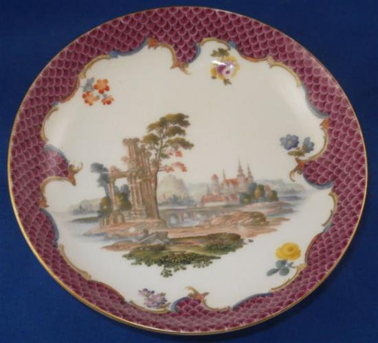 ０６９　マイセン meissen　カップ＆ソーサー(風景画の絵柄)