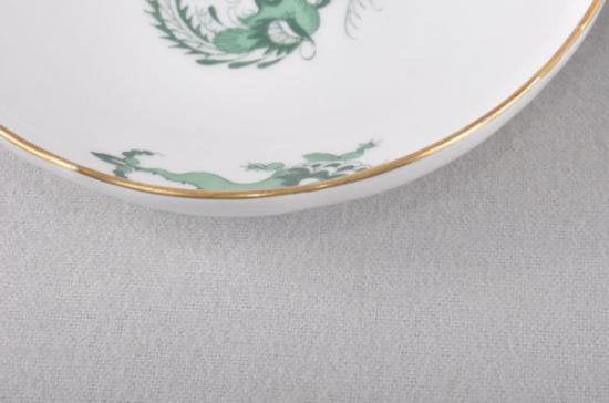 ０７８　マイセン meissen カップ＆ソーサー＆ケーキプレート　コーヒーセット3点(緑の明朝風ドラゴン)