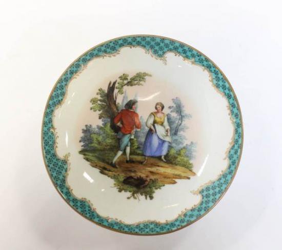 ０９１　マイセン meissen ティーカップ＆ソーサーセット(デートの光景)