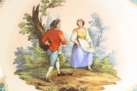 ０９１　マイセン meissen ティーカップ＆ソーサーセット(デートの光景)