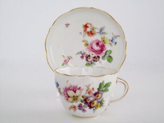 １０１　マイセン　５つ花のティーカップ＆ソーサーセット　コレクター