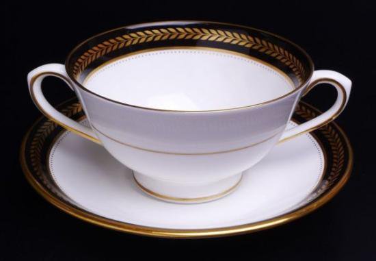 ０７９　SABLE WHEATパターンのスープボウルアンドソーサー