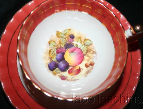 ０２４　エインズレイ　ティーカップ&ソーサー(オーバンフルーツ　オレンジ)