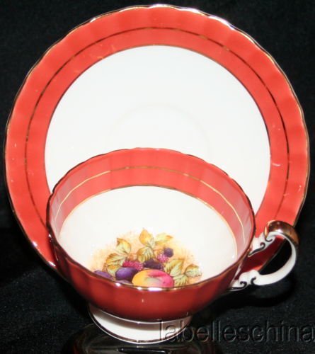 ０２４　エインズレイ　ティーカップ&ソーサー(オーバンフルーツ　オレンジ)