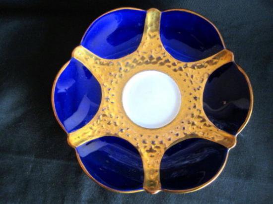 ０４０　エインズレイ　カップ&ソーサー(コバルトブルー＆ゴールド)