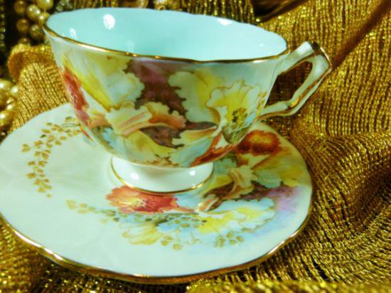 ０５８　エインズレイ　カップ＆ソーサー　オーキッド　1920年代