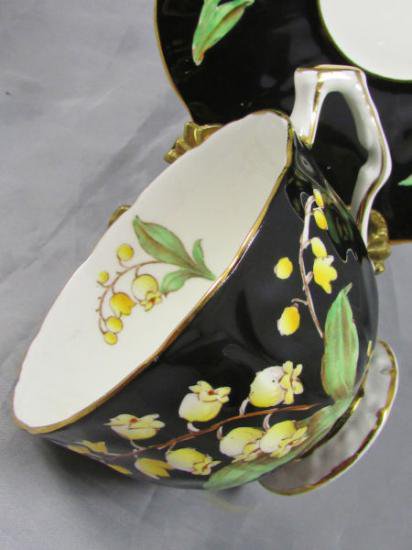 ０５９　エインズレイ　カップ＆ソーサー　スズラン　ブラック　1931年