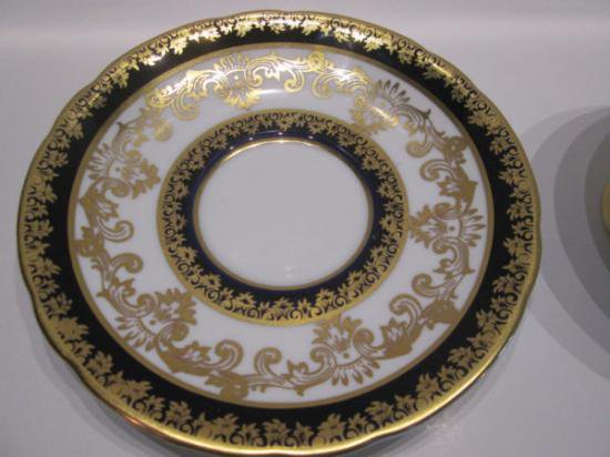 ０７５　エンズレイ　カップ＆ソーサー　（コバルトブルー＆ゴールド）