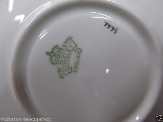 ０８９　エインズレイ　カップ＆ソーサー　ローズ　（ブルー＆ゴールド）