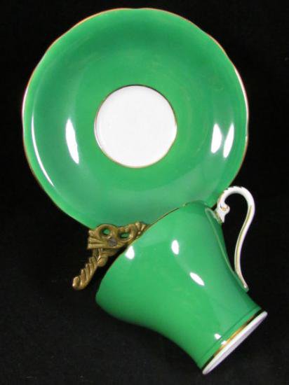 ０９１　エインズレイ　カップ＆ソーサー　デイジー　（エメラルドグリーン）