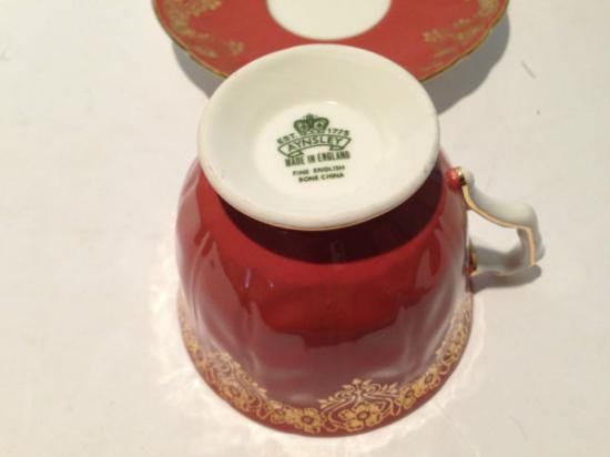 ０９９　エインズレイ　カップ＆ソーサー　フラワー（オレンジ＆ゴールド）