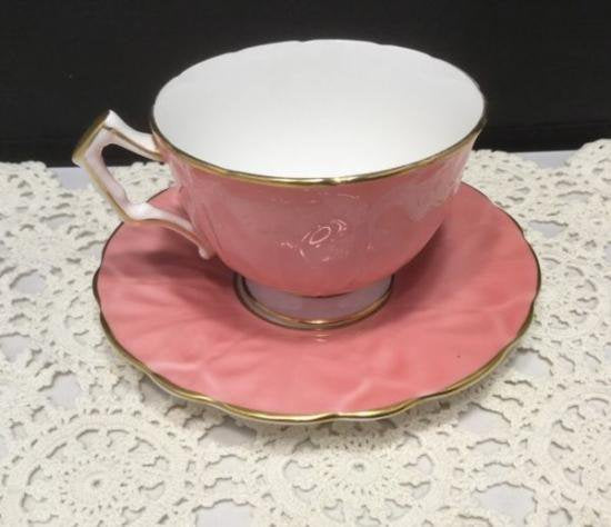 １０１　エンズレイ　カップ＆ソーサー　ブルーローズモチーフ　（ピンク）