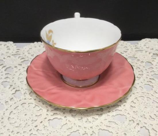 １０１　エンズレイ　カップ＆ソーサー　ブルーローズモチーフ　（ピンク）