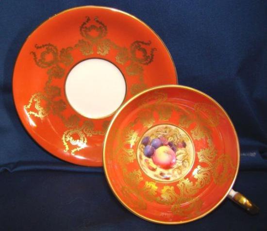 １０９　エンズレイ　カップ＆ソーサー　果樹園　（オレンジ）