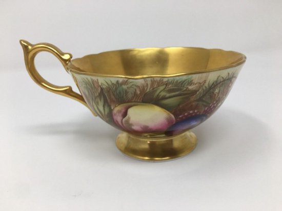 １２０　エインズレイ　カップ＆ソーサー　果樹園　オーチャードゴールド　1930年代製