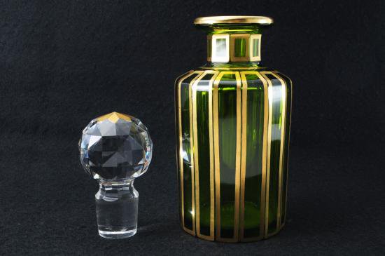 アンティーク バカラ・金彩切子多面体 ボトル