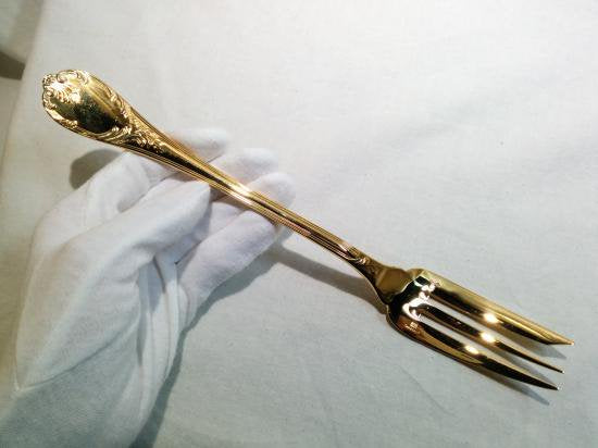 064 クリストフル ゴールド マルリー Christofleフォーク25cm 24K