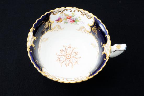コールポート COALPORT 金彩ロココ花図紋 バットウイング キャビネットトリオ