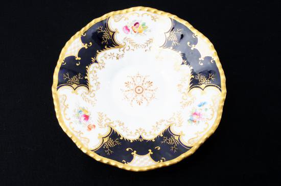 コールポート COALPORT 金彩ロココ花図紋 バットウイング キャビネットトリオ