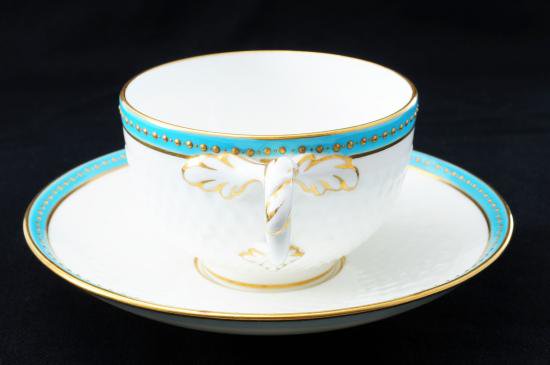 アンティークミントン 金彩 MINTON ミントン 金彩薔薇花綱文 カップ＆ソーサー アンティーク