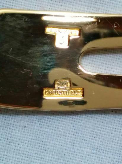 ０７０　クリストフル ゴールド パール フォーク ２本セット 17.3cm