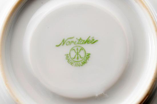 ００２　オールドノリタケ・金盛藍線帯華装飾紋　キャビネットカップ