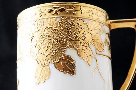 ００３　オールドノリタケ・金盛桜帯華装飾紋　キャビネットカップ