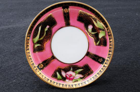 ００５　オールド ノリタケ金盛ピンク蘭の花　カップ＆ソーサーセット