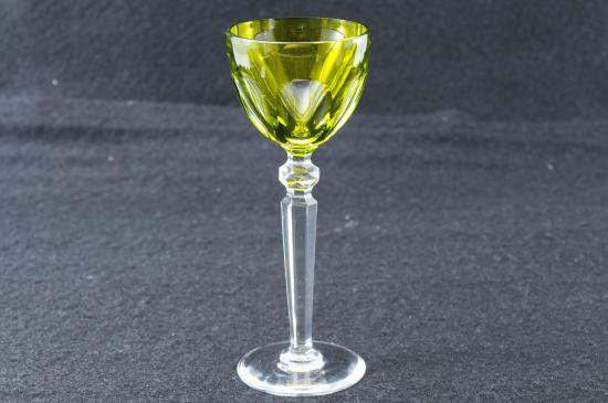 １４９　アンティーク バカラ　Baccarat　リキュールグラス　グリーン