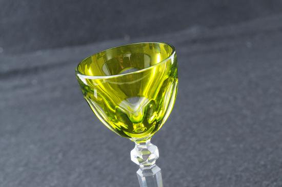 １４９　アンティーク バカラ　Baccarat　リキュールグラス　グリーン