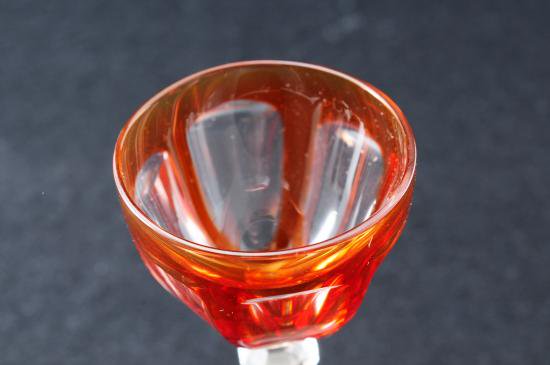 １５０　アンティーク バカラ　Baccarat　リキュール　グラス　オレンジ