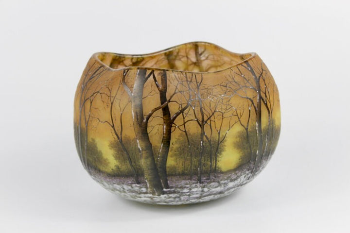 ドーム兄弟（ドームナンシー ）冬景色の器型の花瓶 – アンティーク