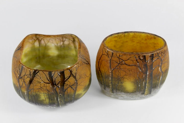 ベルモンド　ベルナンシー　花瓶 ドーム・ナンシー「花に風景文 香水瓶」《アンティックかとう》