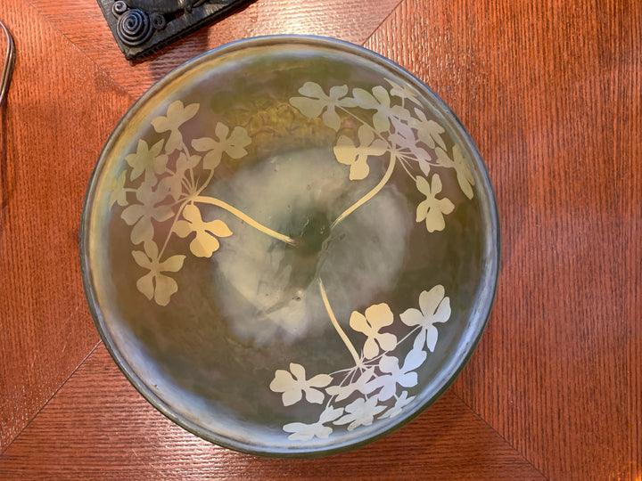 エミールガレ　シュガーパインの葉のアンティークテーブルランプ（アールヌーボー時代）