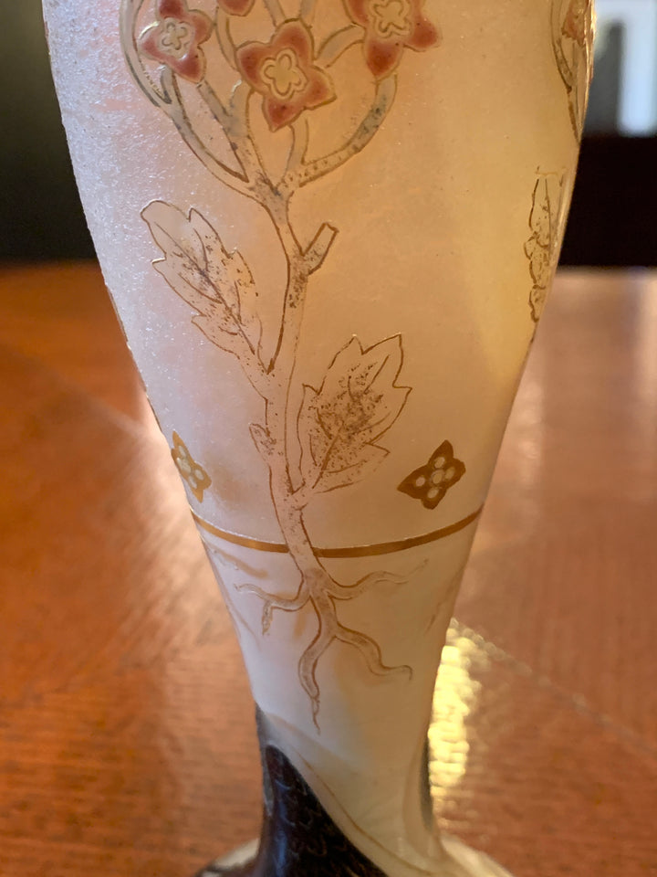ドーム兄弟（ドームナンシー）プロイセン国王のワシの紋章と花々が描かれた花瓶