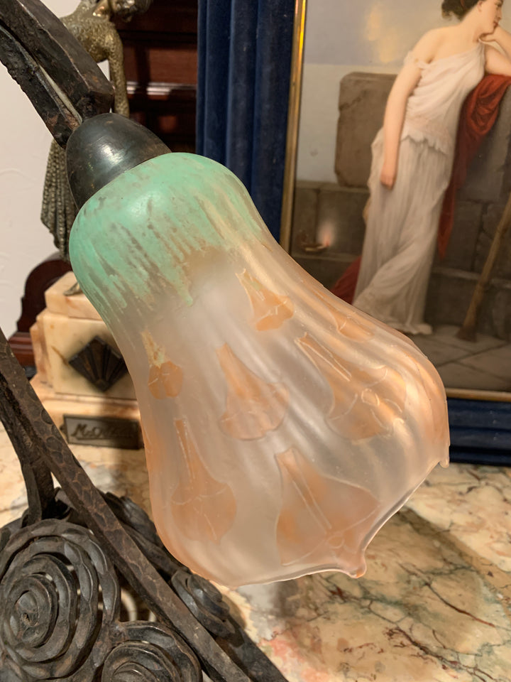 ドーム兄弟（ドームナンシー）アールデコ様式花紋テーブルランプ