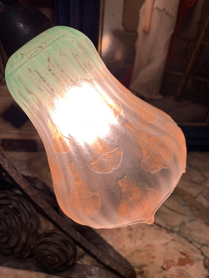 ドーム兄弟（ドームナンシー）アールデコ様式花紋テーブルランプ